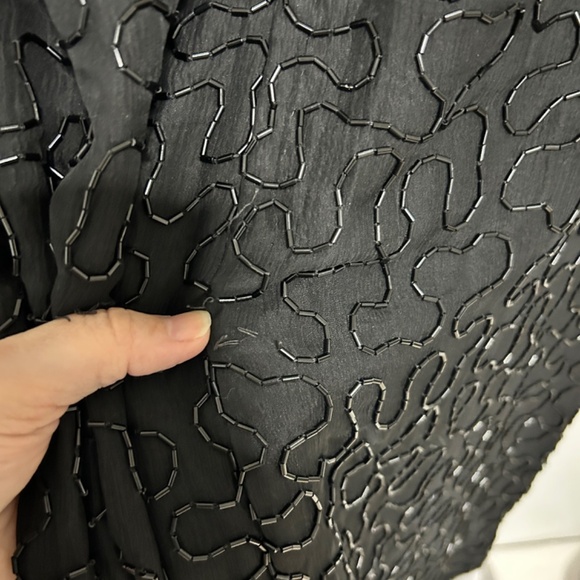 Vtg Melanie Lyne Beaded Dress Women's Large Black/Purple Formal Party READ - Picture 4 of 16